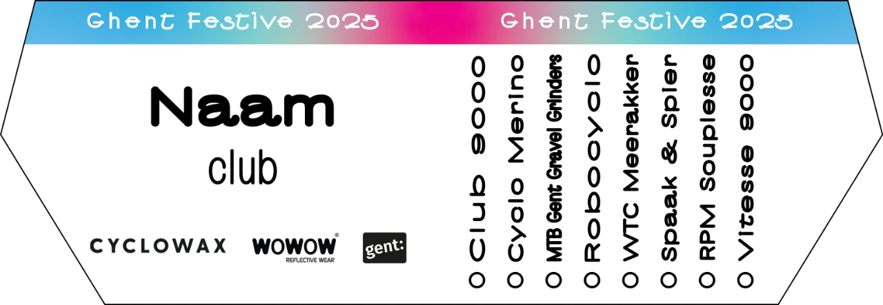 Kaderplaatje Ghent Festive 500